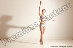 Underwear Gymnastic poses Woman White Moving poses Slim long brown Dynamic poses Academic